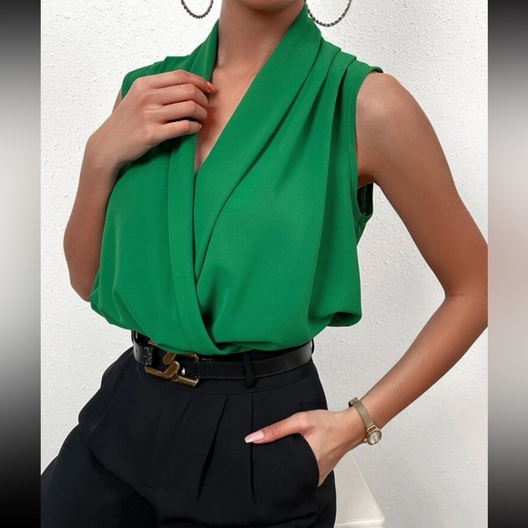 Luxe wrap hem surplice blouse - Picture 16 of 16